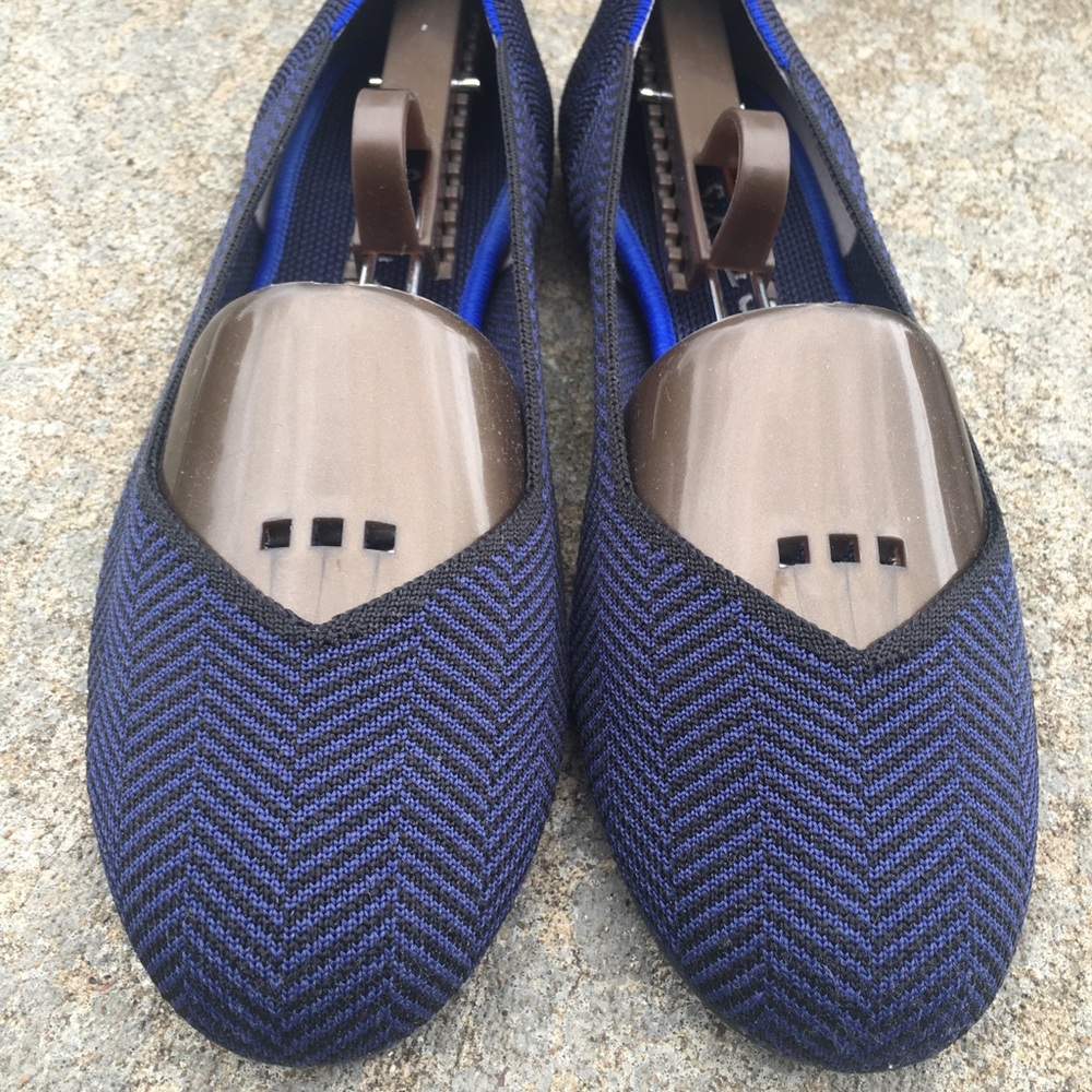 Rothy’s Midnight Metallic Herringbone Flats Size 9